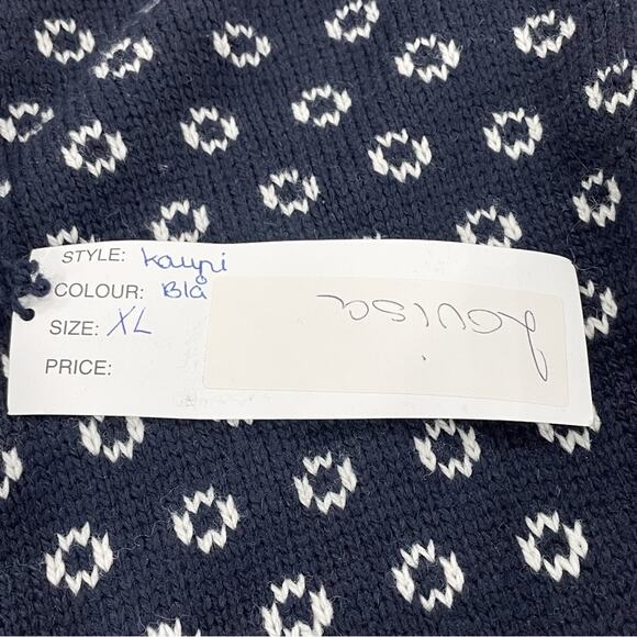 NWT Handknitted Sweater Market Denmark Wool Cardigan Pewter Clasps Navy XL - Picture 7 of 7